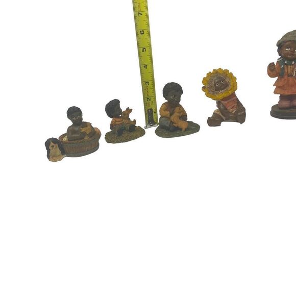 Vintage Lot 7 Black Americana Folk Art African American Figurine child Boy Girl - Picture 15 of 15